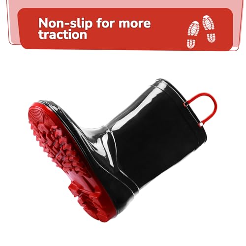 K KomForme Girls Boys Rain Boots Waterproof with Easy on Handles for Toddler/Little Kid/Big Kid3