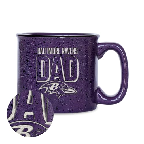 Rico Industries NFL Football Baltimore Ravens Dad 12oz Laser Engraved Campfire Mug
