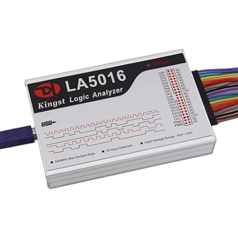 MiiElAOD LA5016 USB Logic Analyzer 500M Max Sample Rate,16Channels,10B Samples, MCU,ARM,FPGA Debug Tool English Software Cover