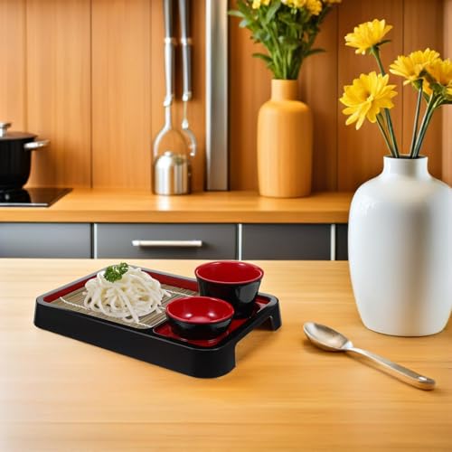 Set de plato rectangular para fideos estilo japonés miniatura 7
