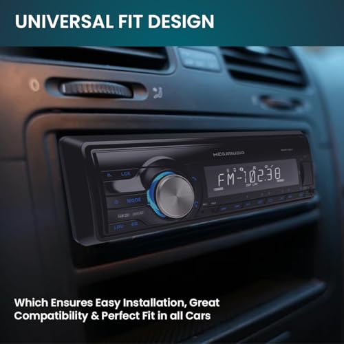 Image of MEGAAUDIO MAR14BT Ultimate Bluetooth MP3 Car Audio Player with FM Radio | USB | SD Card Reader | Aux Input | Remote Control | RCA Output & ISO Connector with Cable | Car Stereo