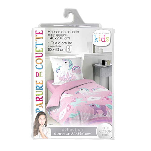 Douceur d 'Intérieur Eenhoorn beddengoed met kussensloop, katoen, meerkleurig, 1 stuk, 140 x 200 cm - Image 6