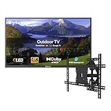 SYLVOX Outdoor Fernseher mit Wandhalterung, 65 Zoll Smart QLED TV, Wetterfest Outdoor TV Support Google Assistant, 4K UHD, Dolby Atmos, IP55 Wasserdicht, 1000 Nits TVS für Terrasse, Garten