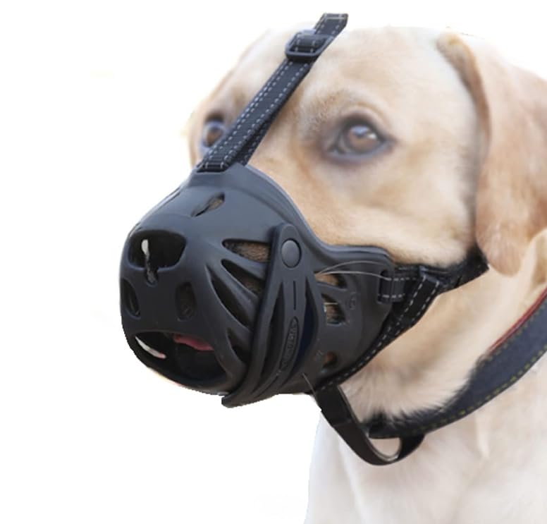Luminexia Dog Muzzle,Breathable,Dog Can Pant Drink,Adjustable Dog Basket Muzzle,Dog Training Muzzle Dog Mouth Cover For Small & Medium & Big Dogs,Prevent Barking Biting Chewing And Eating,black