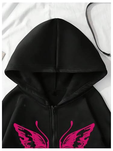 Women's Plus Size Zip Up Graphic Hoodies Drop Shoulder Long Sleeve Jacket Outerwear3