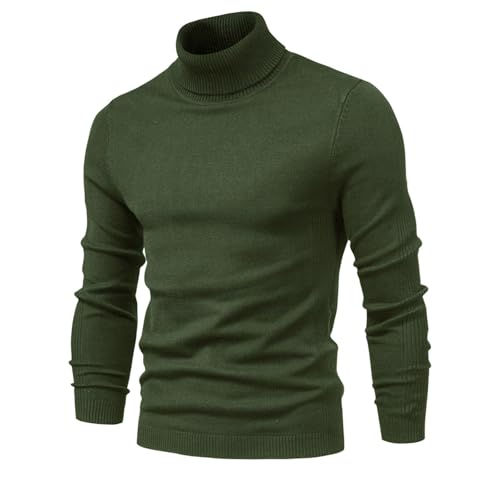 Mens Turtleneck Sweater Slim Fit Ribbed Knitted Pullover Comfort Warm Long Sleeve Tops Winter Jumper Soild Base Layer3