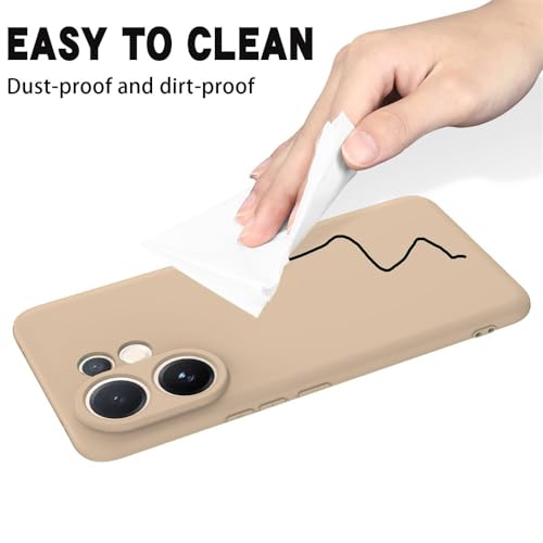 Image of DIZORO Microfiber Candy Back Cover Case for Vivo V60 5G / V60e 5G / Vivo T4 Pro 5G Soft Silicone Rubberized Case with Camera Protection (TPU, Sand Pink)