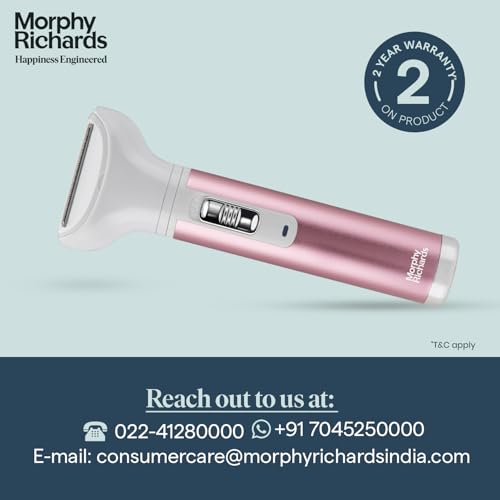 Image of Morphy Richards iDazzle 5-in-1 Female Grooming Kit | All-in-one female body trimmer | No Nicks & Cuts | Full body, Bikini, Face, Underarms & Eyebrow | Hair Removal | 40 minutes power backup | Detachable and washable blades | Suitable for sensitive skin types | Painless | Pink