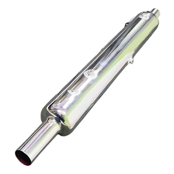 Dhe Best Bike Silencer Exhaust Customized Long Bottle Punjab Dholki Thin Pipe Chrome 3Filter Indori Type Only for bs4 Model Compatible with RE Standard Bullet 350 Twin Spark-image-23