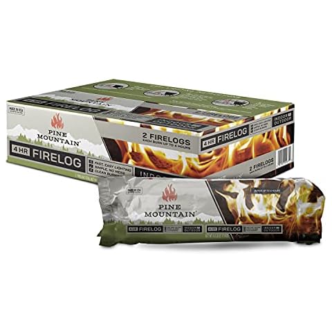 Pine Mountain Traditional 4-Hour Firelogs, Easy Starter Logs, Long Burning Firelog for Fireplace, Campfire, Fire Pit, Indoor & Outdoor Use, 2 Pack Cover