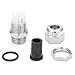 uxcell Cable Gland Waterproof M12 Stainless Steel Cable Glands Joints Adjustable Connector for 3-6.5mm Dia Wire Range, Pack of 5