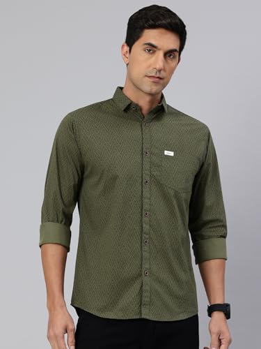 Image of Majestic Man Custom Geometric Printed Pure Cotton Slim Fit Casual Shirt