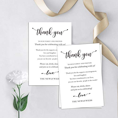 50 Wedding Thank You Place Setting Cards, Wedding Table Centerpieces and Wedding Decorations, Wedding Table Decorations, Wedding Favors for Guests, 4 x 6 Inch - Thumbnail 3