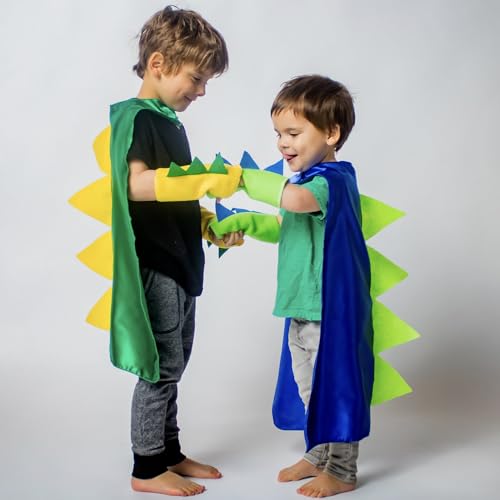 Disfraz de dinosaurio dragón con capa y brazaletes para niños y niñas miniatura 3