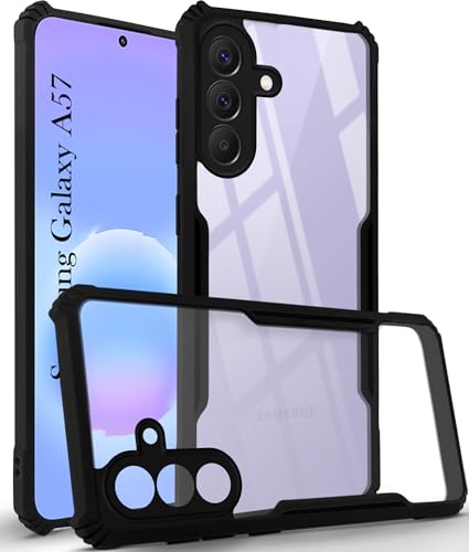 Image of Jkobi Hybrid Back Cover Case for Samsung Galaxy A57 5G (Shockproof with Polycarbonate Clear Panel | Professional Black)