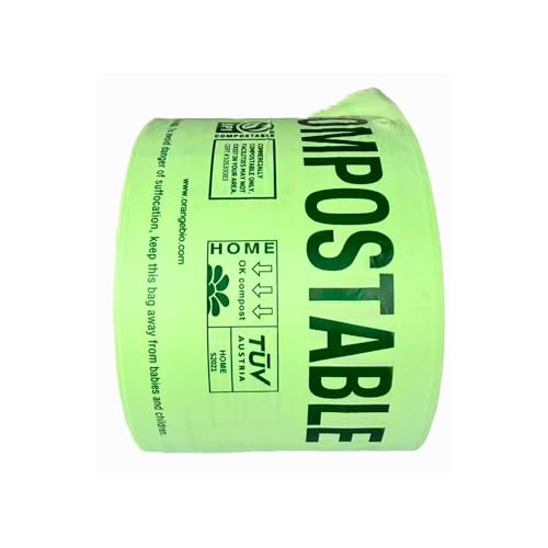 OrangeBio Compostable Produce Bags, 15 x 18 Inches, 250 Count, Single Roll, Holds Up to 20 lbs, BPI Certified ASTM D6400 & TÜV OK Compost Home Certified
