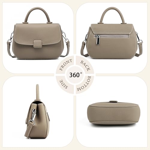 Image of MFFOR Genuine Leather Purse, Small Crossbody Bags for Women, Handbag | 8.3*2.4*5.9inch, Top handle, Shoulder purse, Multi-pocket, Adjustable strap