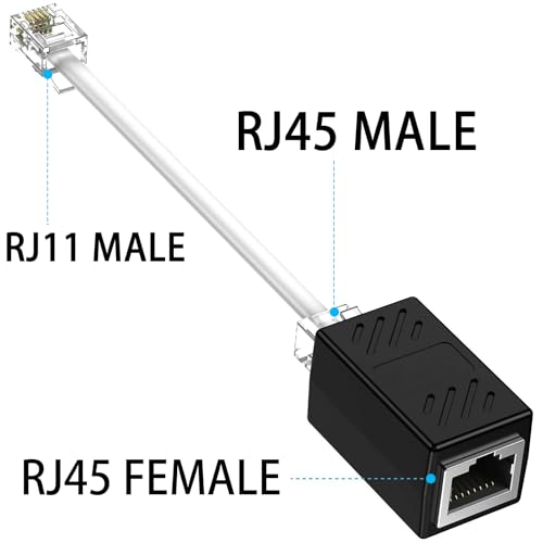 Adaptador RJ45 a RJ11 para línea telefónica, pack 2 miniatura 7