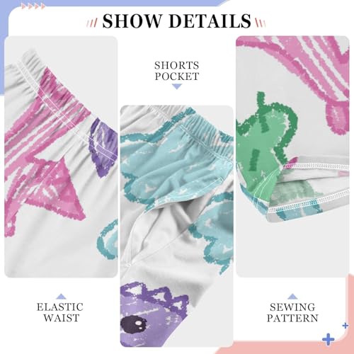 Crayon Dinosaur Boys Pants Boys Athletic Pants Long Pant for Boywith Pockets Wide-Leg Size 6-14Y4