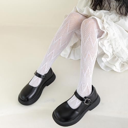 2 Pairs Kids Black Tights Patterned Fishnet Stockings Cute Dance Stockings Long Dress Sheer Tights Toddler Girls Mesh Stockings for Uniform2
