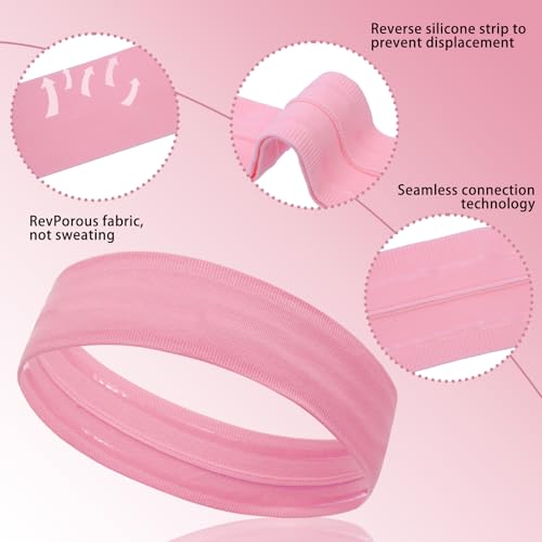 Image of Workout Headbands Non Slip Headband Sport Headbands Sweatbands Elastic Sport Hair Bands for Sports Travel Indoor Fitness Gym