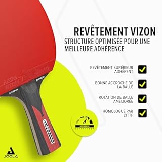 JOOLA Raquette de Ping-Pong, Carbon Speed - Raquette Professionnelle approuvée par l'ITTF pour Joueurs avancés - 5 Couches, Technologie Carbowood