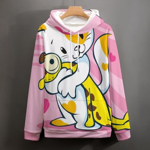Sweats à capuche manche longue unisexe pull chat girafe taille M confortable