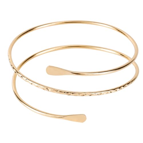 Brazalete Dorado en Capas para el Brazo, Pulsera Minimalista, Joyería y Accesorios para Mujer