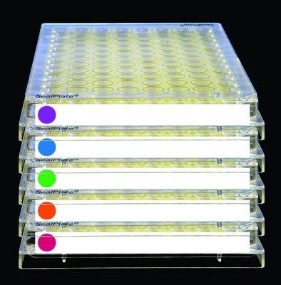 Excel Scientific SealPlate ColorTab SP-IDO-100 Polyester Non Sterile Sealing Film, Orange Color Dot (Case of 100)