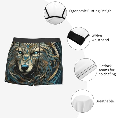 Blue Viking Wolf Norse Runes Ancient Men Boxer Briefs Underwear Breathable Stretch Underpants X-Large4