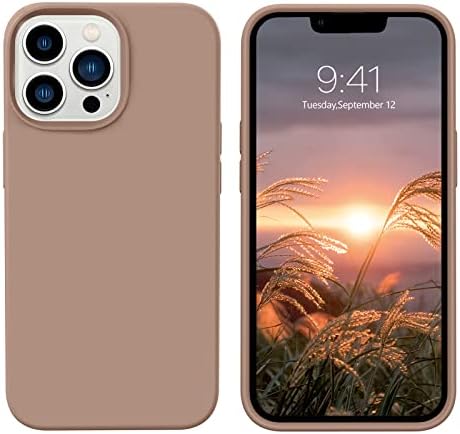 DUEDUE iPhone 13 Pro Max Case, Enhanced Camera Protection iPhone 13 Pro Max Case, Ultra Slim Liquid Silicone Cover with Microfiber Lining Protection Shockproof Case for iPhone 13 Pro Max 6.7", Stone