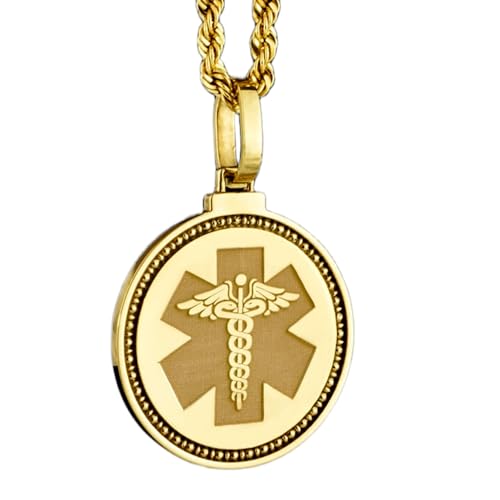 Collier gravé en argent 925 LKBEADS avec pendentif rond 28 mm, un cadeau mixte unique
