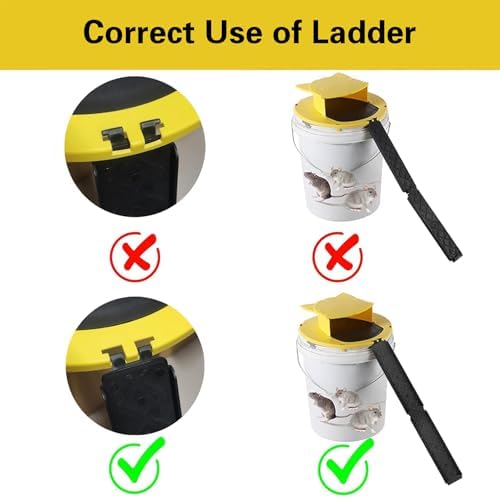 Bambeav 2 Pack Mouse Trap Bucket, Bucket Mouse Traps Indoor for Home, Multi-Catch, Auto-Reset, Mouse Trap Bucket Flip Lid, Humane or Lethal Rat Trap, Mouse Catching Tool, 5 Gallon Bucket Compatible - 5