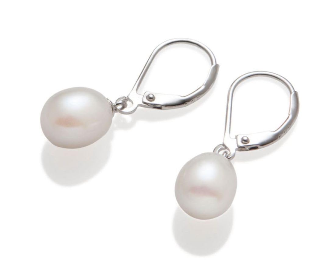 Authentic 925 Sterling Silver AAA Grade Natural White Freshwater Pearl Stud Earrings or Drop Earrings Tarnish Resistant Hypoallergenic