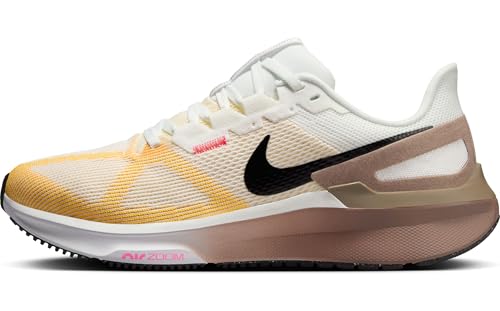 Nike Structure 25 Women's Road Running Shoes (DJ7884-110, Summit White/Mink Brown/Varsity Maize/Black)