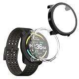 kwmobile 2x Custodia Rigida Smartwatch Compatibile con Suunto Vertical 2 Cover - Case Vetro Temperato Orologio Fitness - nero/trasparente