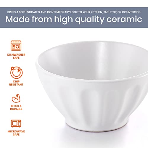 Potter's Corner By Maison Neuve 4-Pc Dessert Bowl Set - 3.75In / 5Oz Small Bowls For Side Dishes - Chip Resistant, Dishwasher & Microwave Safe - Bowls For Desserts, Snacks Or Appetizer (Snow White) #TOP1