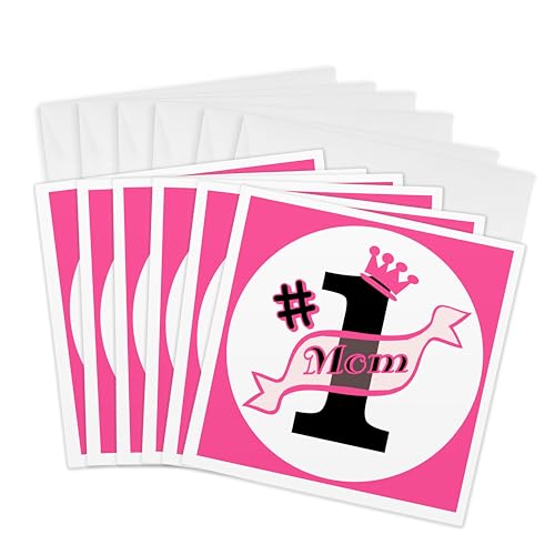 Cartes de vœux numéro One Mom Rose : dites-lui je t'aime avec ce lot de 6 3dRose