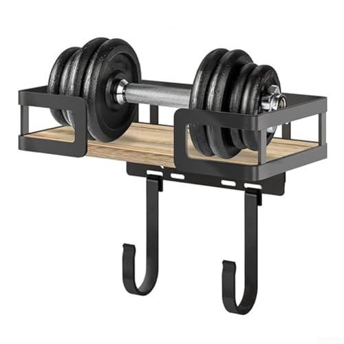 Lastdaytime Bügelbretthalter, Wandhalterung mit verstellbaren Haken, Metall und Holz, Bügelbrett-Aufhänger für Wäsche oder Hauswirtschaftsraum (schwarz)