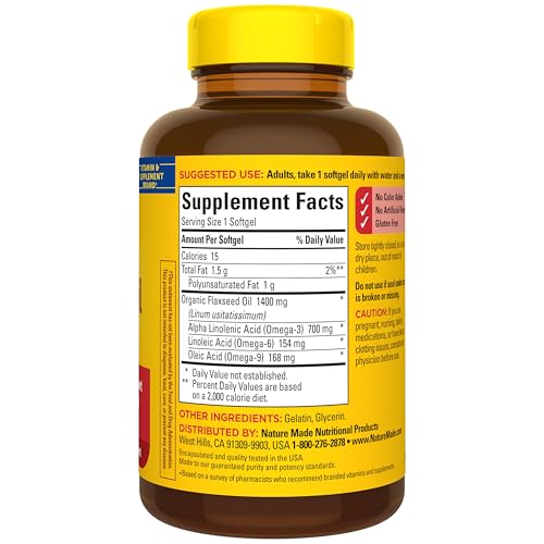 Nature Made Extra Strength Flaxseed Oil 1400 mg Softgels, 100 Softgels - image 7