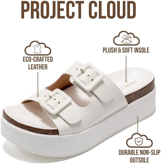 Project Cloud Platform Sandals Women - Plush & Soft Insole Wedge Slides for Women Footwear - Beach Essential Wedge Sandals for Women 2026 (Softy) - Image 3