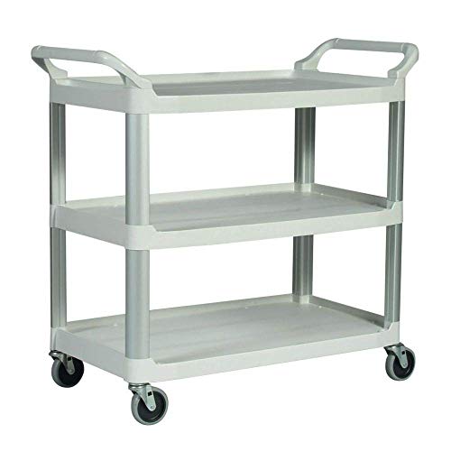 Image of Rubbermaid Commercial 409100CM Open Sided Utility Cart 3-Shelf 40-5/8w x 20d x 37-13/16h Off-White