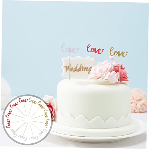 Amosfun 24 Pçs Inserções De Bolo Do Dia Namorados Cupcake Topper Bolo De Frutas Cupcake Ornamento Ca