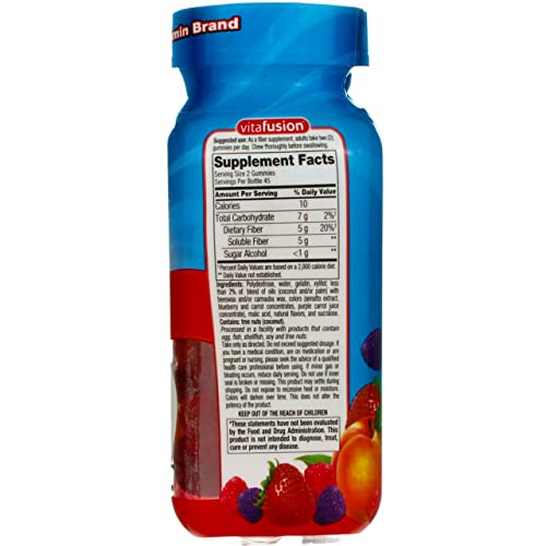 Vitafusion Fiber Well Sugar Free Gummies Dietary Supplement, Peach/Strawberry/Berry, 90 Ct (6 Pack) (Bundle) #TOP3