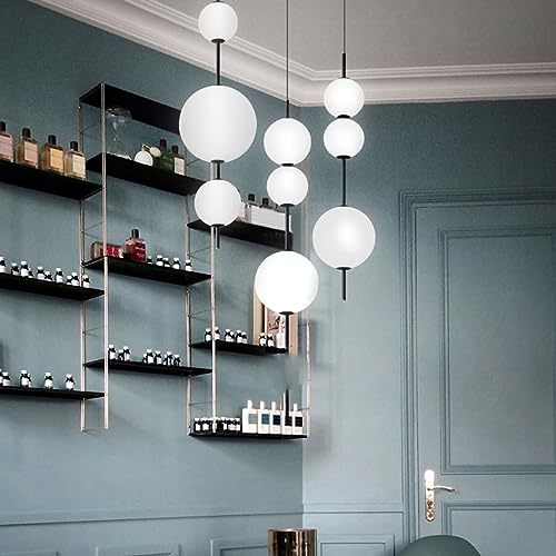 Suspension globe blanche design milieu du siècle finitions soignées