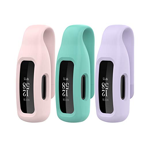 Fitturn Clip Case Accessory Compatible With Fitbit Ace 3 Activity Tracker For Kids 6+, Replacement Colorful Portable Clip Clasp Steel Clip Holder Strap Band For Ace 3 Smartwatch (Tricolor-A) #TOP29