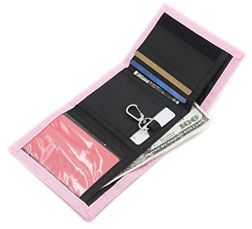 Image of AI-DEE RFID Trifold Canvas Outdoor Sports Wallet for Kids - Front Pocket Wallet with Magic Sticker