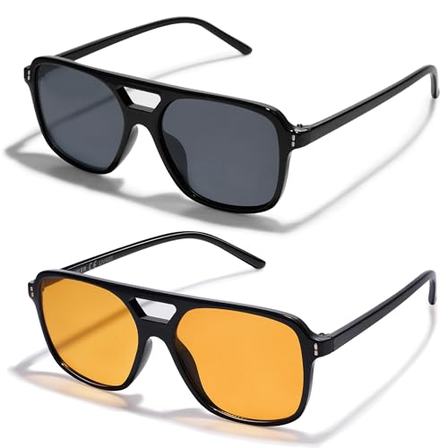 Image of VANLINKER Retro Vintage 70s Square Aviator sunglasses for women men VL9611X