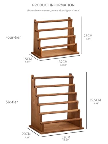 Image of Multi-Tier Wooden Washi Tape & Sticker Organizer, H-4
