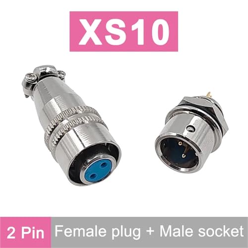 Conector rápido circular XS10 push-pull de 2 pines para paneles y cables electrónicos 2